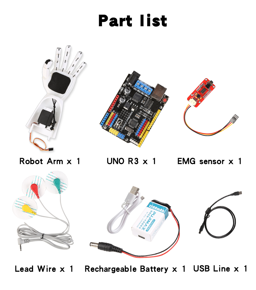 EMG Sensor Robotic Arm Electri - Diy Electronics Kits recension och pris