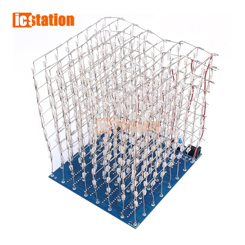 8x8x8 3D8 Blue/RED/GREEN/YELLO - Diy In Electronics recension och pris