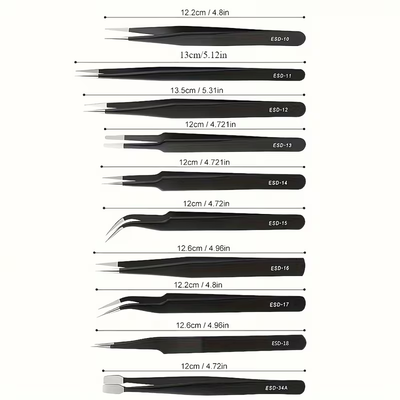 10Pcs ESD Anti‑Static Tweezers - Diy Home Electronics Projects recension och pris